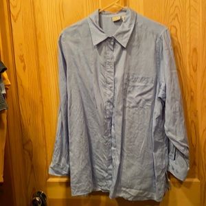 LL Bean 1X light blue button down